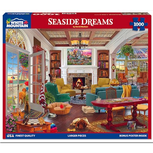 White Mountain - Seaside Dreams, 1000 Piece Jigsaw Puzzle, Beach House Puzzle - Image 2