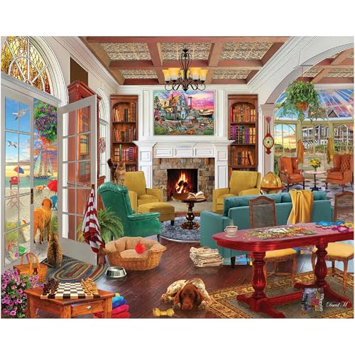 White Mountain - Seaside Dreams, 1000 Piece Jigsaw Puzzle, Beach House Puzzle - Image 1