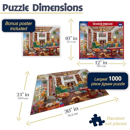White Mountain - Seaside Dreams, 1000 Piece Jigsaw Puzzle, Beach House Puzzle - Image 3
