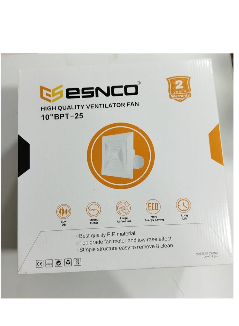 ESNCO 12- inch 220V Ventilator No Noise Cooler Squair silent fan with window internal  ventilation fan bathroom Kitchen bathroom wall mounted celling - Image 2