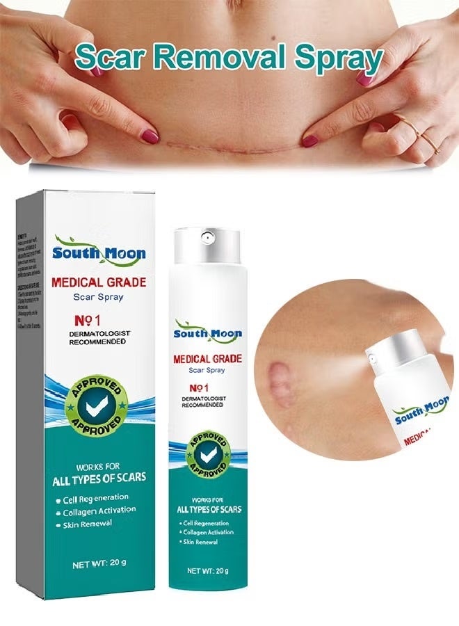 ساوث مون بخاخ طبي للندبات لتقليل الندبات وتنعيم البشرة، رذاذ للعناية بالبشرة يرطب البشرة، رذاذ ناعم وشفاف 20 جرام - Image 1