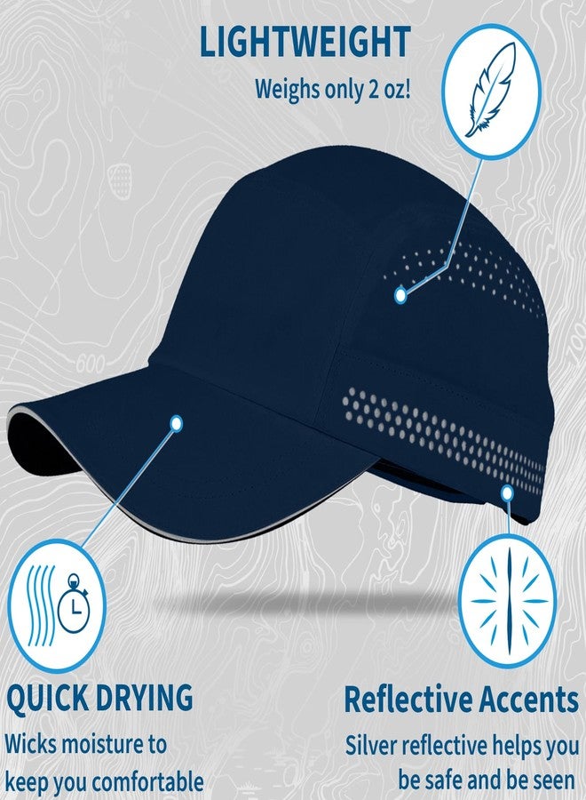 TrailHeads Mens Running Hat - Recycled Running Caps for Men - Athletic Hat for Sports, Tennis, Golf, Pickleball, Gym - Navy - Image 4