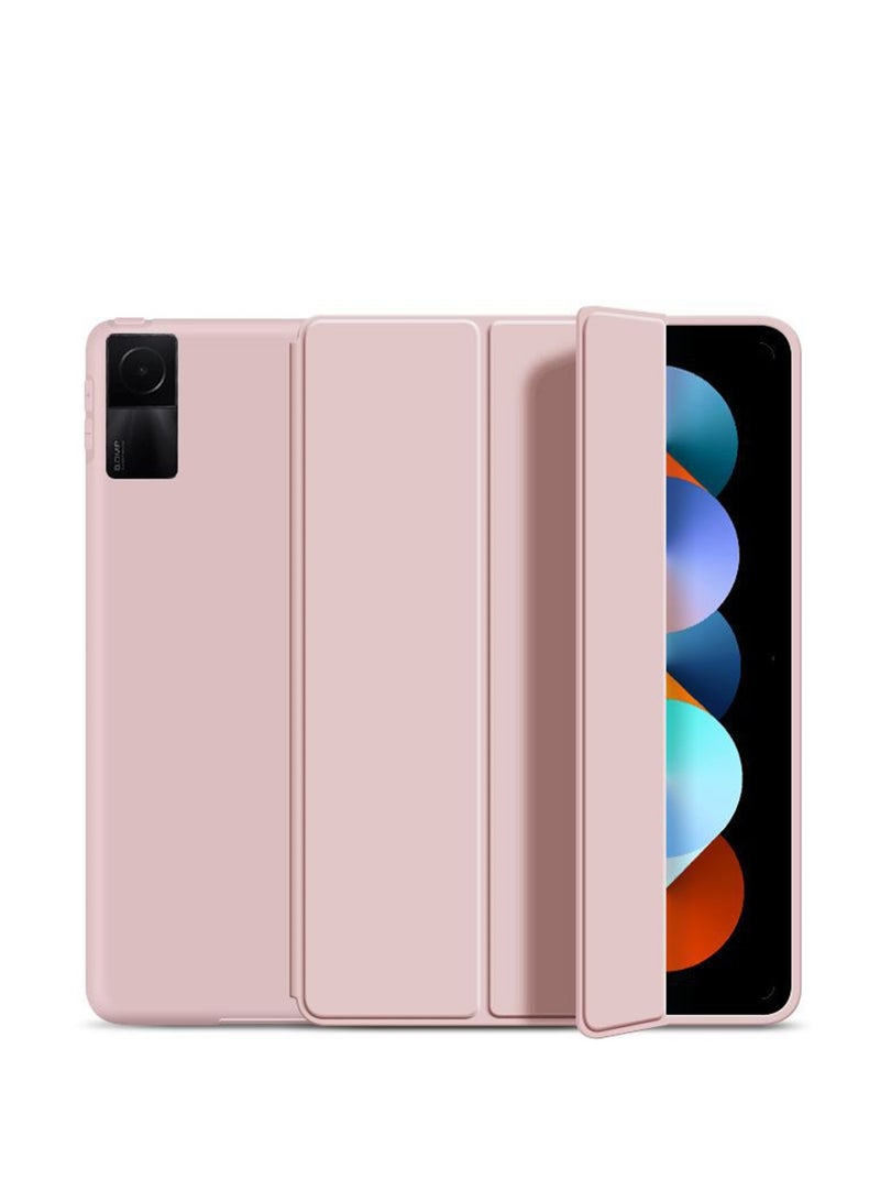 Case Compatible with Xiaomi Redmi Pad SE 11 Inch (2023) Tablet Slim Tri-fold Stand Soft TPU Back Shell Auto Wake/Sleep Anti-Drop Cover (Pink) - Image 3