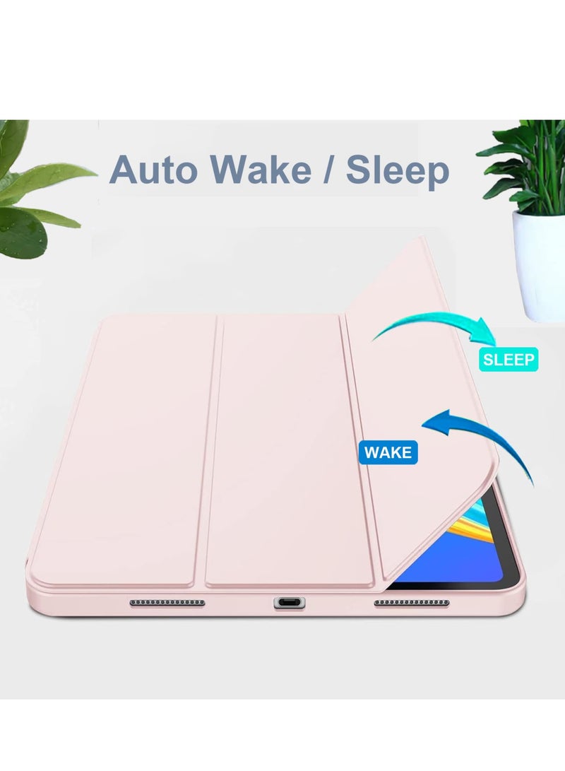 Case Compatible with Xiaomi Redmi Pad SE 11 Inch (2023) Tablet Slim Tri-fold Stand Soft TPU Back Shell Auto Wake/Sleep Anti-Drop Cover (Pink) - Image 5