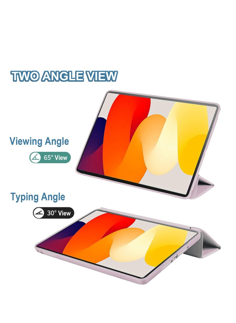 Case Compatible with Xiaomi Redmi Pad SE 11 Inch (2023) Tablet Slim Tri-fold Stand Soft TPU Back Shell Auto Wake/Sleep Anti-Drop Cover (Pink) - Image 4