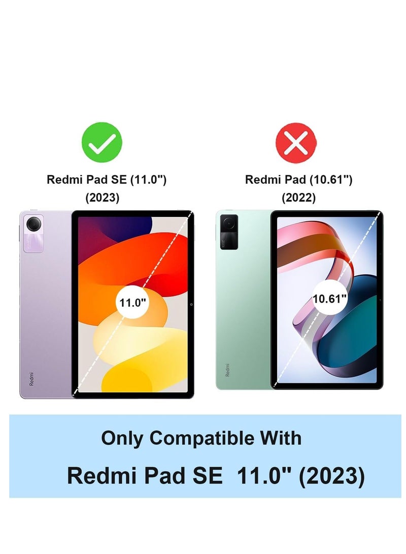 Case Compatible with Xiaomi Redmi Pad SE 11 Inch (2023) Tablet Slim Tri-fold Stand Soft TPU Back Shell Auto Wake/Sleep Anti-Drop Cover (Pink) - Image 2