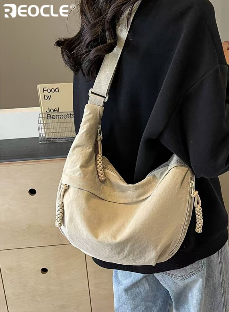 REOCLE Women's Hobo Bag Adjustable-Strap Slouchy Bag Roomy Soft-Structure Handbag with Textured Tassel Accents & Multi-Storage Pockets for Daily Commutes & Casual Outings - Image 2