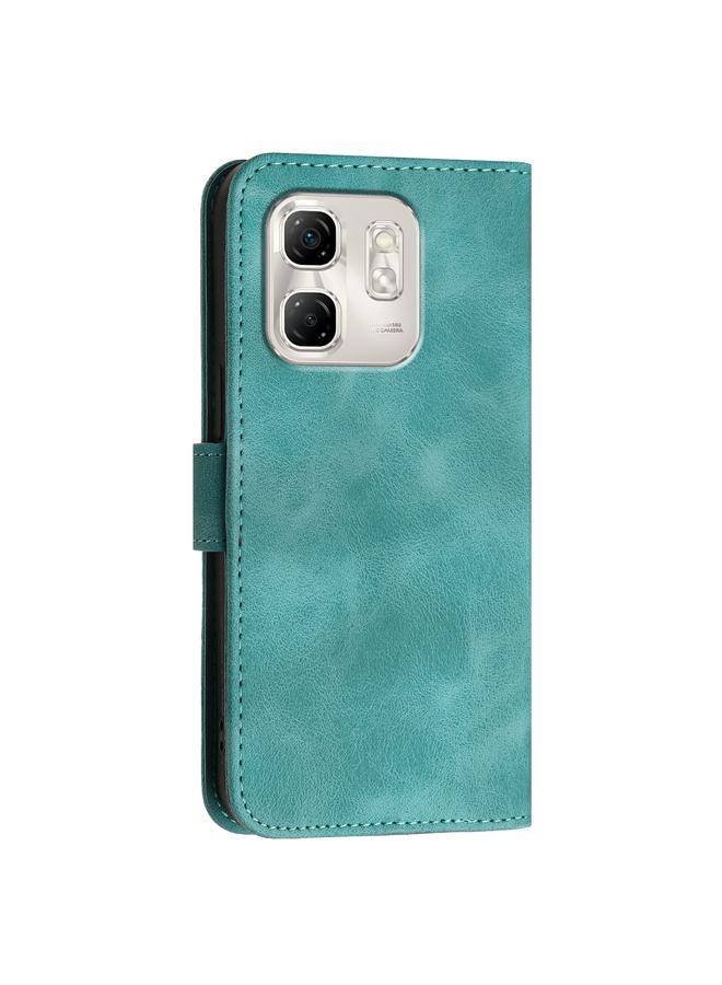 Zaboon Case For Infinix Hot 50i / Smart 9 Grid Butterfly Embossed Pattern Leather Phone Case with Lanyard - Image 3