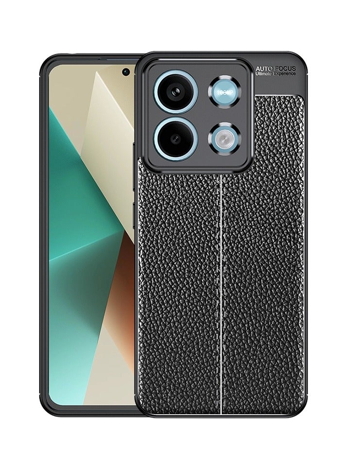 أوتو فوكس جراب حمايه سيليكون تصميم2 مقاوم للصدمات حمايه للكاميرا متوافق مع Redmi Note 13 4g (اسود) - Image 1