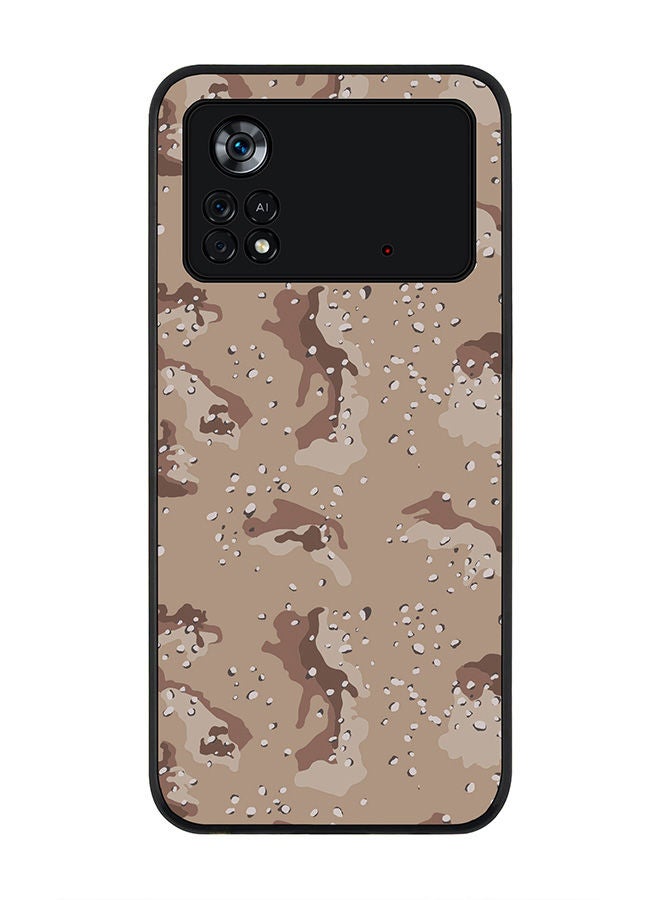 Stylizedd Rugged Black edge case for Poco M4 Pro 4G Slim fit Soft Case Flexible Rubber Edges Anti Drop TPU Gel Thin Cover - Desert Storm Camo - Image 1