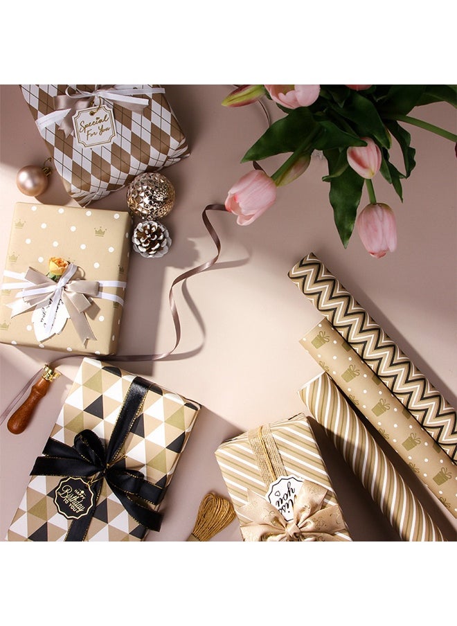 Zeemey 7 Sheets Gift Wrapping Paper With Accessories,Holiday Gift Wrapping Paper,Birthday Gift Box Gift Wrapping DIY, Gift Wrapping Paper for Birthday, Holiday, Wedding, Party,Kids Gift Wrapping (70cmX50cm)  - Image 3