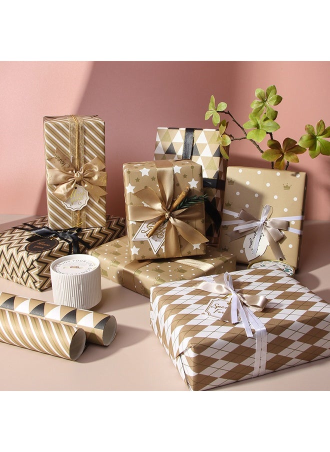 Zeemey 7 Sheets Gift Wrapping Paper With Accessories,Holiday Gift Wrapping Paper,Birthday Gift Box Gift Wrapping DIY, Gift Wrapping Paper for Birthday, Holiday, Wedding, Party,Kids Gift Wrapping (70cmX50cm)  - Image 1