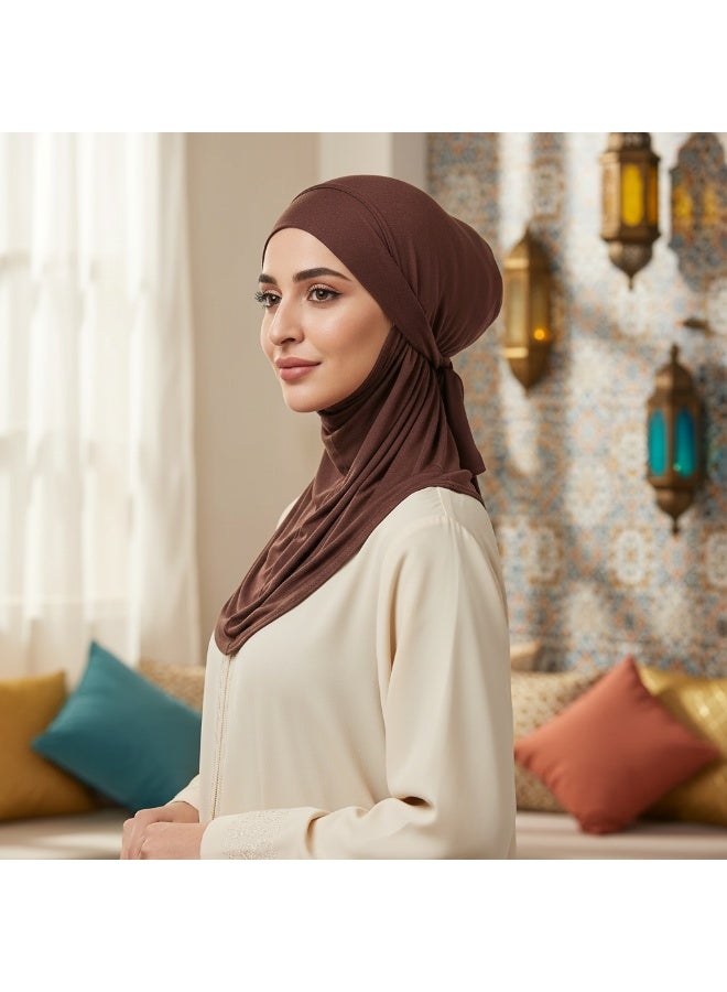 SYNSYB Solid Women's Muslin Hijab Sport Head Scarf Plain Under Scarf Muslimah Turban Cap Scarf Ramadan Accessory - Image 1