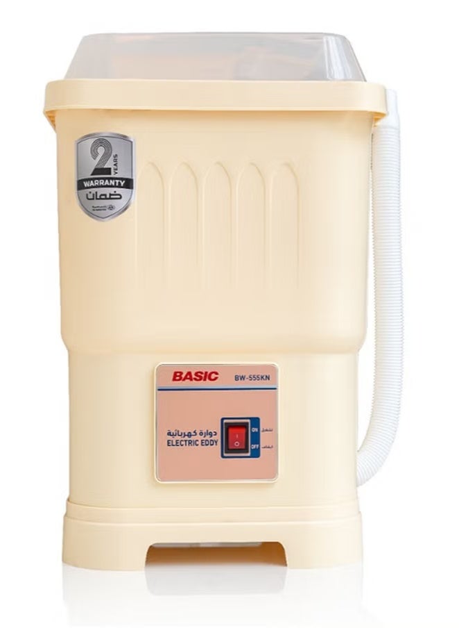 BASIC 1.2 Kg Top Load Small Washer & Electric Spinner - Stylish and Modern Look - Beige - BW-555KN - Image 1