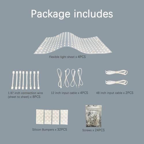 VALIKIY 4-Pack LED Backlight Sheet 24V 36W 6000K White, 19.3X9.6 inches Each Unit, Dimmable Flexible LED Panel Sheet for Backlit Translucent Stone/Marble/Onyx/Quartz Countertops Walls - Image 5
