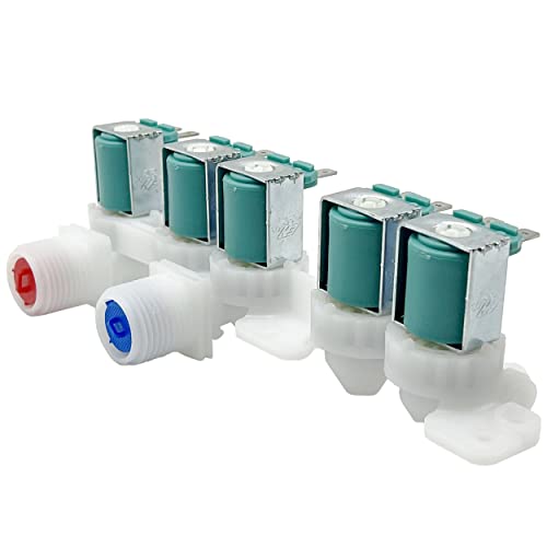 inruwo Washer Water Inlet Valve Assembly For Samsung WA48H7400AP/A2 WA48H7400AW/AA WA48H7400AW/A2 WA50F9A7DSP/A2 WA52M7750AV/A4 WA50K8600AV/A2 WA54M8750AV/A4 WA45H7200AW/A2 WA50F9A6DSW/A2 WA48J7700AW/A2 - Image 1