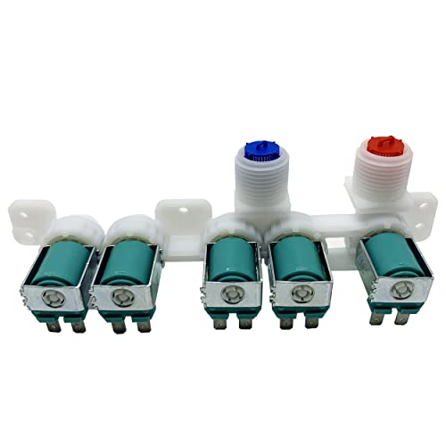 inruwo Washer Water Inlet Valve Assembly For Samsung WA48H7400AP/A2 WA48H7400AW/AA WA48H7400AW/A2 WA50F9A7DSP/A2 WA52M7750AV/A4 WA50K8600AV/A2 WA54M8750AV/A4 WA45H7200AW/A2 WA50F9A6DSW/A2 WA48J7700AW/A2 - Image 2