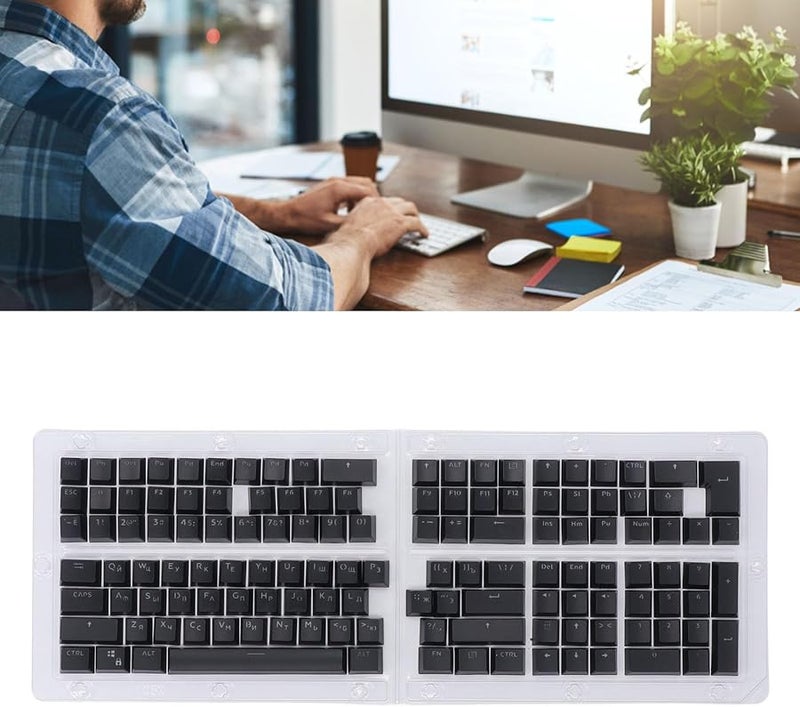 Black ABS Keycaps 132 Key OEM Profile Matte Finish For Mechanical Keyboards - Image 4