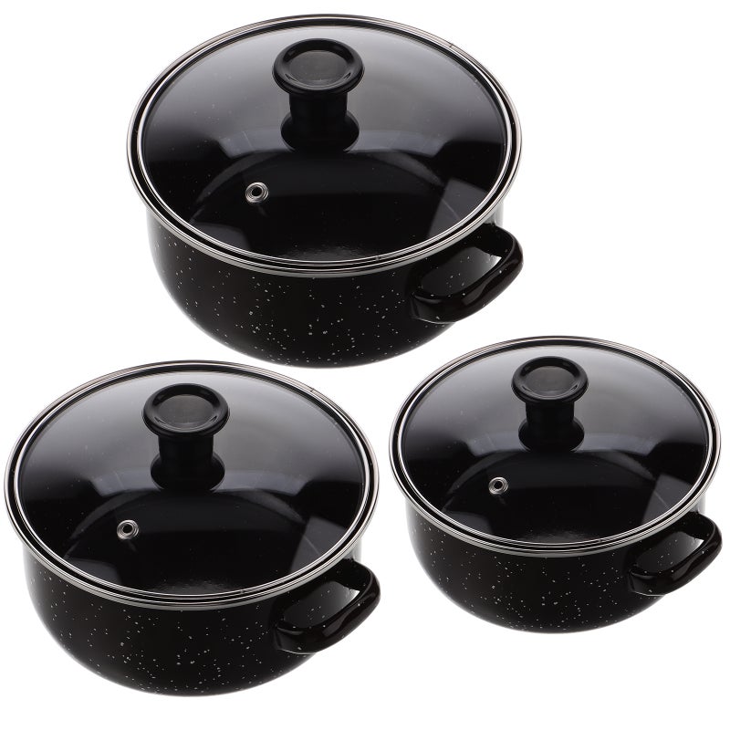 Enamel Pan, Versatile Cooking Set with Stockpot and Lid, Compact for Small Meals - Image 1
