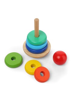 Webby Webby Wooden Rainbow Tower Stacking Ring Educational Toy for Kids  - Image 4