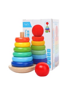 Webby Webby Wooden Rainbow Tower Stacking Ring Educational Toy for Kids  - Image 5