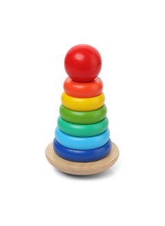 Webby Webby Wooden Rainbow Tower Stacking Ring Educational Toy for Kids  - Image 1