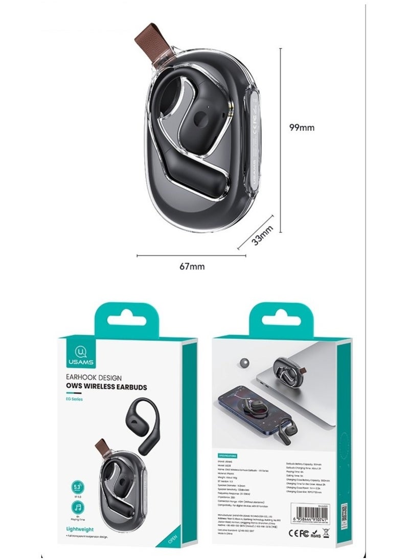 Usams - OWS Wireless Earhook Earbuds -- EG Series BT 5.3 sensitive connection, smart touch operation. - Image 1