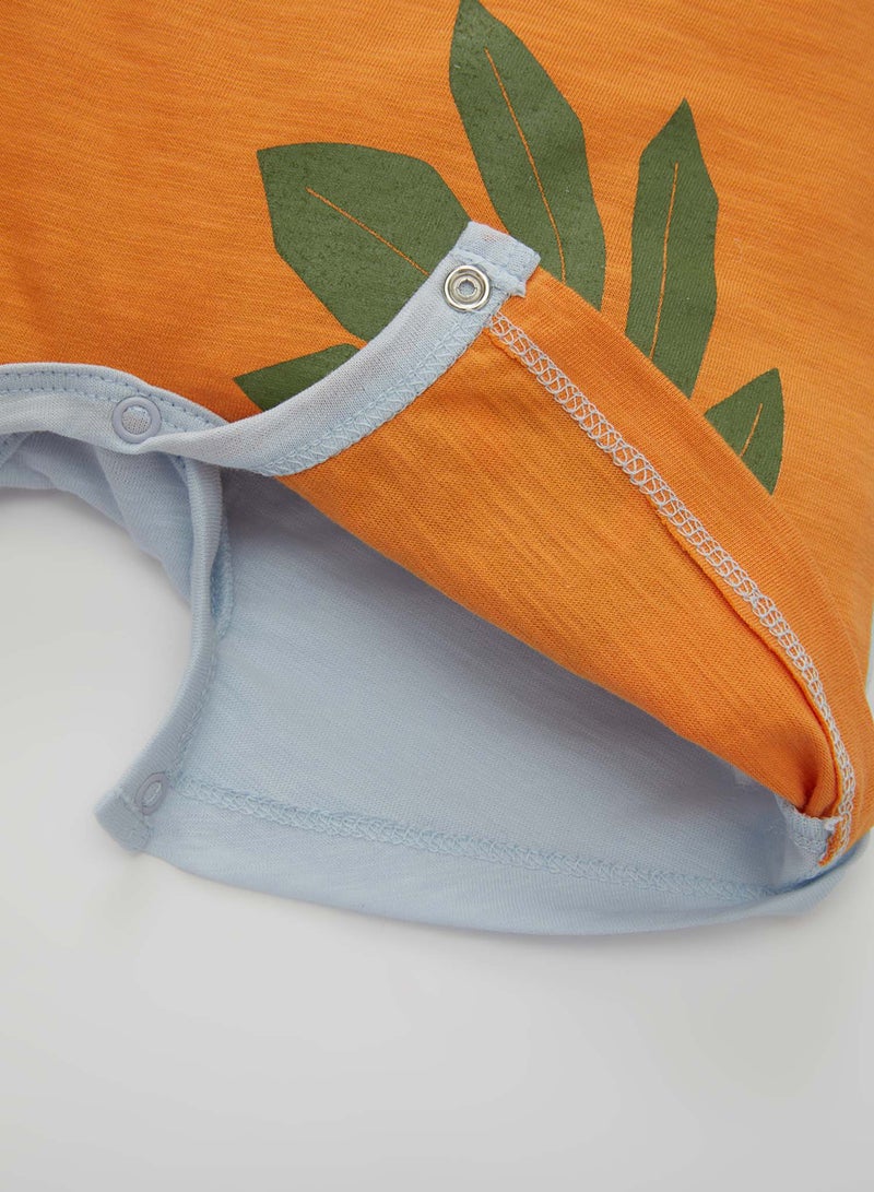 ديفاكتو رومبر قطن بدون أكمام بطبعة زرافة لهيب للمواليد - Image 4