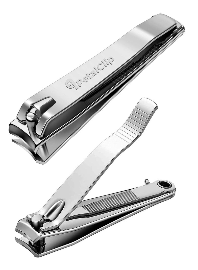 PetalClip Nail Cutter & Toenail Clipper – Heavy Duty Stainless Steel For Men Women, Sharp Precision Manicure Pedicure Thick Nails - Silver (1Pcs) - Image 1