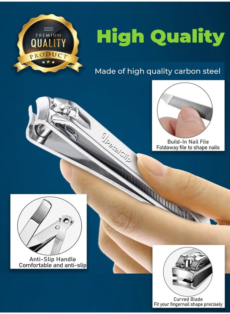 PetalClip Nail Cutter & Toenail Clipper – Heavy Duty Stainless Steel For Men Women, Sharp Precision Manicure Pedicure Thick Nails - Silver (1Pcs) - Image 2