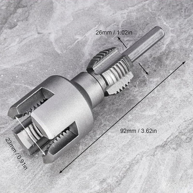 Eujgoov Integrated Internal External Pipe Threading Tool, CR V Steel Hex Rod Adjustable Die Head, with Ergonomic Handle for PVC PPR Water Gas Hydraulic Pipes 3/4 inch - Image 2