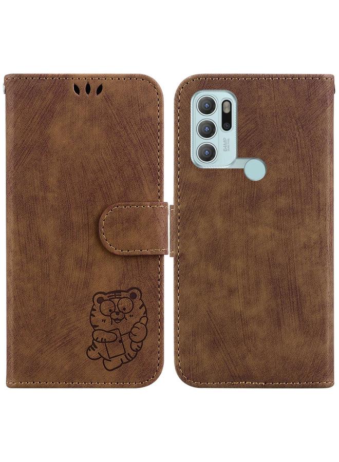 اس-توب جراب لهاتف Motorola Moto G60S مصنوع من الجلد المنقوش بنقشة نمر صغير - Image 1