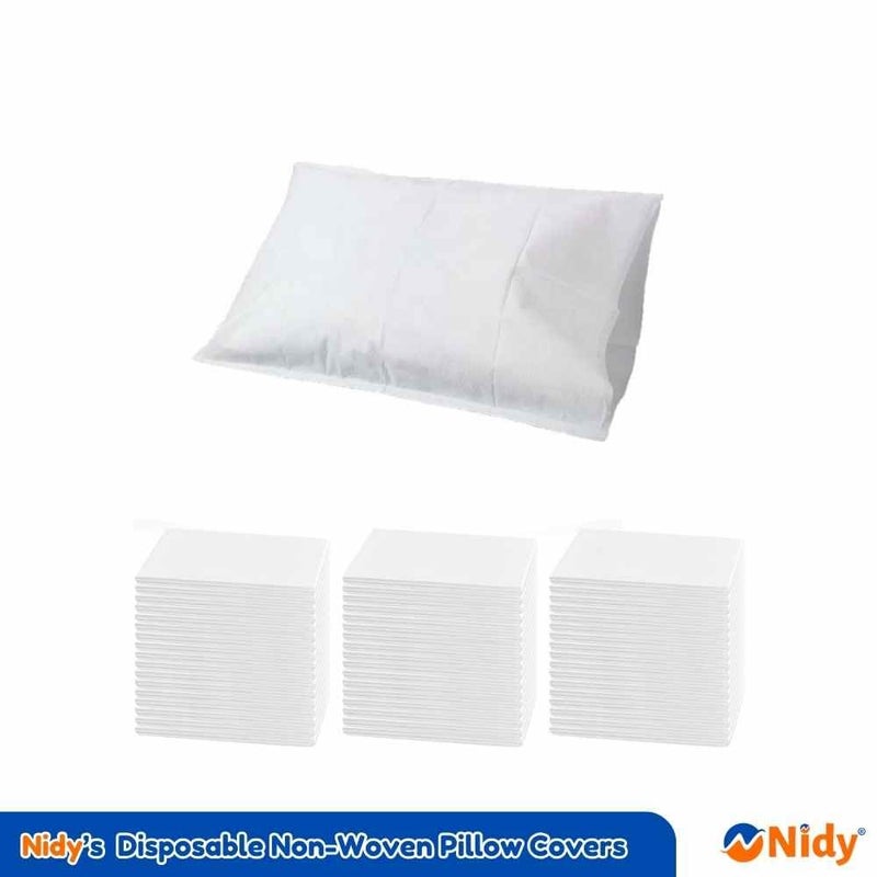 STORE77 Nidy 20 Pcs Disposable Pillow Case NonWoven Pillow Covers for Medical Travel Hotel Bedroom Home Bedding Portable Supplies SingleUse Pillowcases with Flap Design White Color - Image 2
