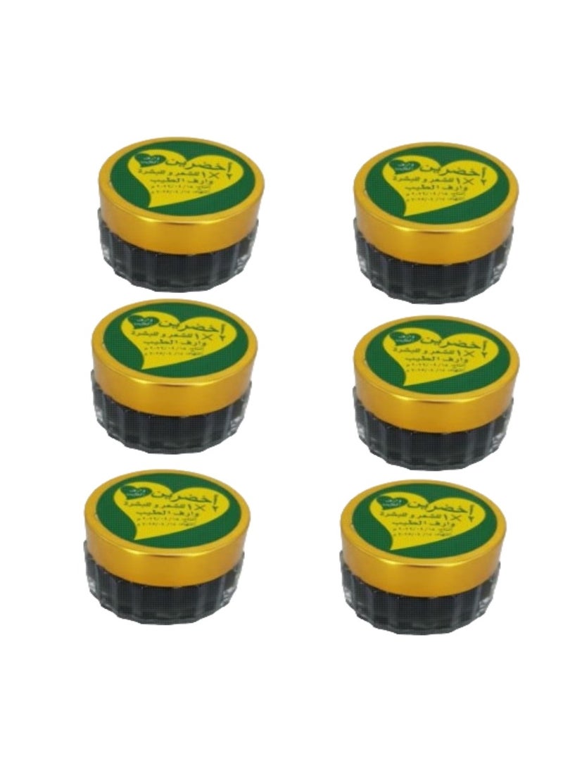 Yeast for perfuming the body and hair, green, 12 grams, 6 pieces