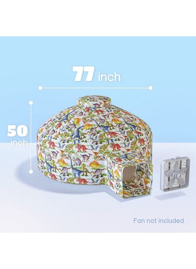Skywin Air Tent Fort Dinosaur Playhouse For Kids Inflatable Kids Fort Sets Up And Stores Away In Seconds 77 X 50 Inches (Fan Not Included) (Classic)  - Image 3