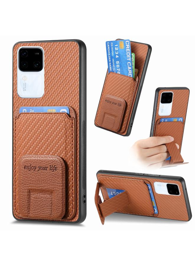 إيروريكس جراب لهاتف vivo S18 Pro مصنوع من ألياف الكربون مع حامل للبطاقات - Image 1