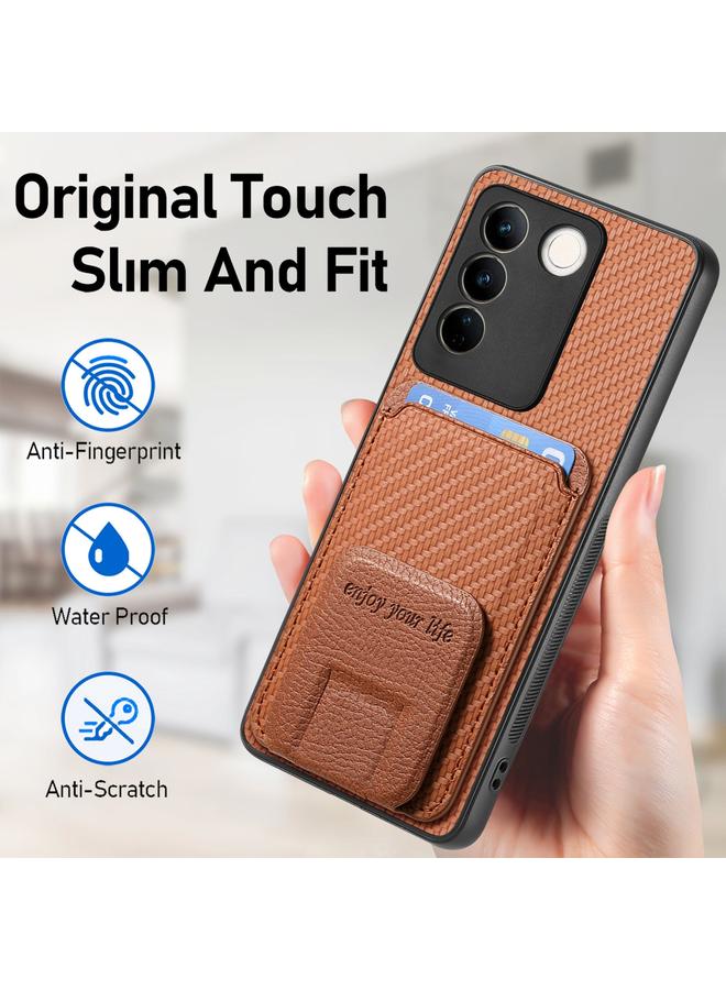 إيروريكس جراب لهاتف vivo S18 Pro مصنوع من ألياف الكربون مع حامل للبطاقات - Image 5