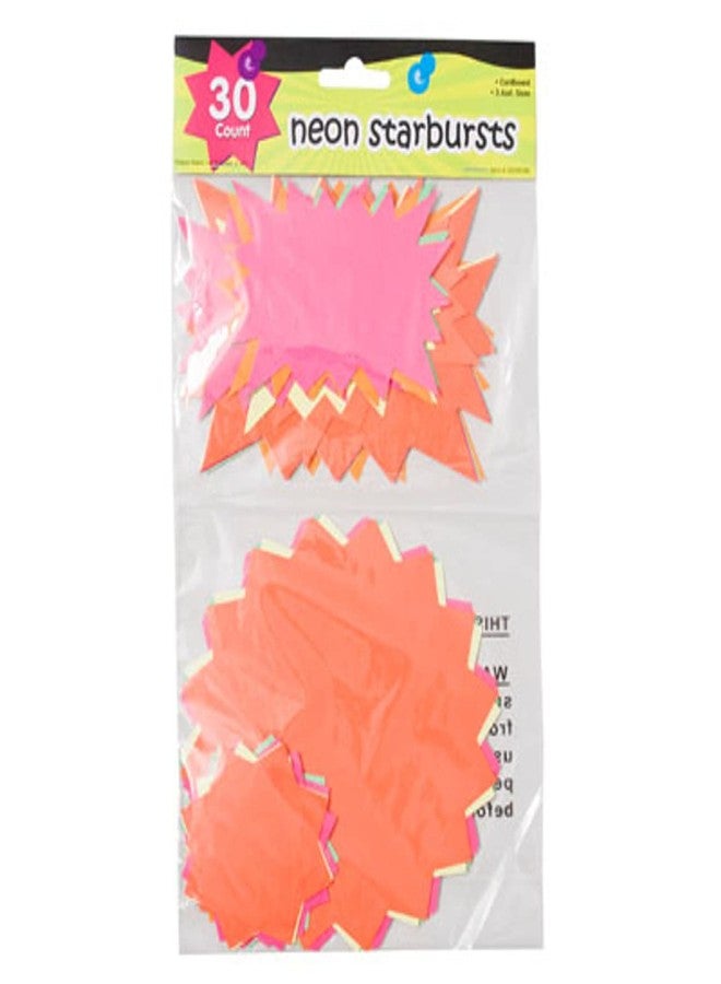 JOT Neon Starbursts Cutouts - Bulletin Board Accent Shapes Classroom Decor (Yellow, Green, Pink)-30 Count (2.5 to 6 Inches Assorted) - Image 2