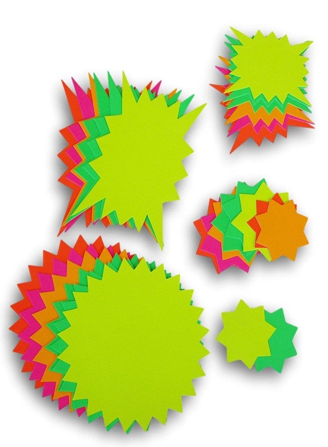 JOT Neon Starbursts Cutouts - Bulletin Board Accent Shapes Classroom Decor (Yellow, Green, Pink)-30 Count (2.5 to 6 Inches Assorted) - Image 1