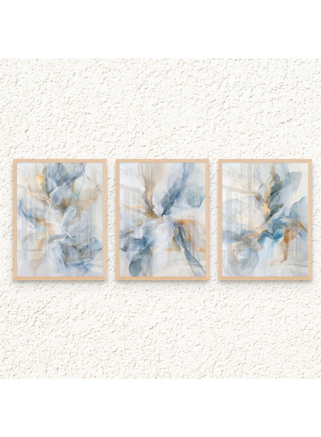 آرت دیکور  مجموعة من 3 لوحات فنية جدارية مطبوعة بإطار تجريدي نابض بالحياة، لوحات فنية جدارية تجريدية، ديكور جداري، هدية لغرفة المعيشة وغرفة النوم والمكتب والاستوديو المنزلي - Image 1
