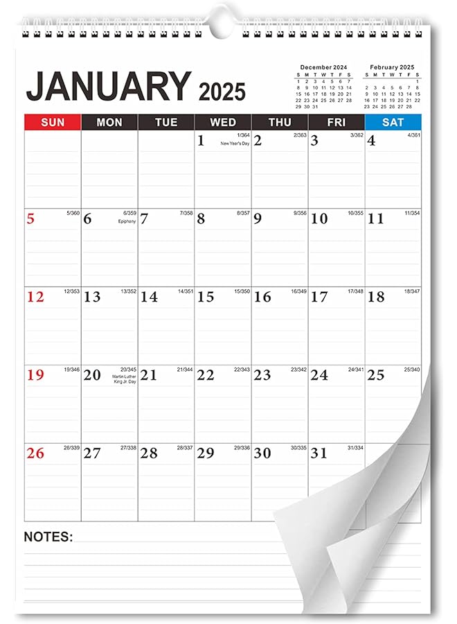 إيروريكس تقويم حائط 2025 تقويم حائط شهري عمودي لمدة 18 شهرًا 12 بوصة × 17 بوصة 2025 كتلة كتابة كبيرة ذات سلك مزدوج مثالية للتخطيط والتنظيم للمكتب المنزلي باللون الأسود - Image 1