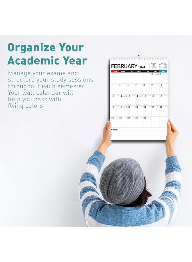 إيروريكس تقويم حائط 2025 تقويم حائط شهري عمودي لمدة 18 شهرًا 12 بوصة × 17 بوصة 2025 كتلة كتابة كبيرة ذات سلك مزدوج مثالية للتخطيط والتنظيم للمكتب المنزلي باللون الأسود - Image 2