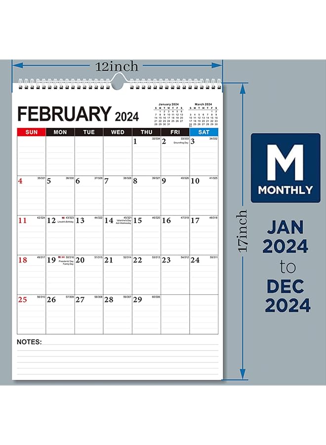 إيروريكس تقويم حائط 2025 تقويم حائط شهري عمودي لمدة 18 شهرًا 12 بوصة × 17 بوصة 2025 كتلة كتابة كبيرة ذات سلك مزدوج مثالية للتخطيط والتنظيم للمكتب المنزلي باللون الأسود - Image 3