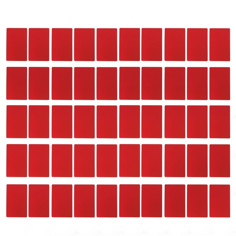 50PCS Business Name Card Laser Engraving Waterproof and Wear Resistant Aluminum Visiting Card for Company Red - Image 1
