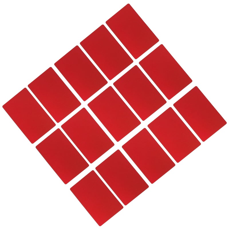 50PCS Business Name Card Laser Engraving Waterproof and Wear Resistant Aluminum Visiting Card for Company Red - Image 3