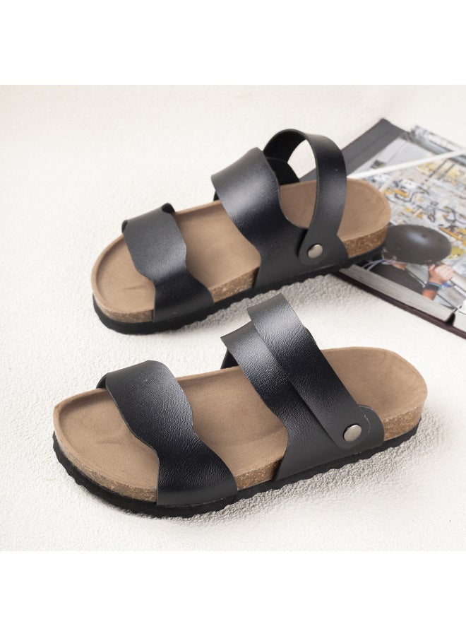 Spring And Summer Children's Cork Slippers Fashionable Boys And Girls Korean Style Sandals Two-wear Casual Shoes