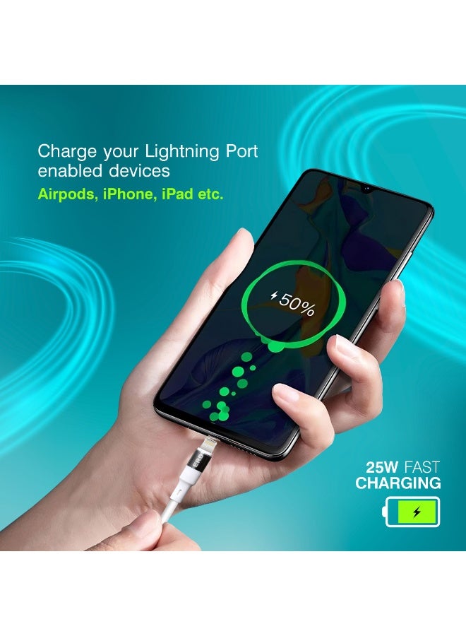 ERD USB-A to Lightning Cable 25W Fast Charging & High-Speed Data Transfer | 1m Lightweight Durable Metallic Connectors Cord | 15,000 Bend Lifespan | iPhone certified - Image 4