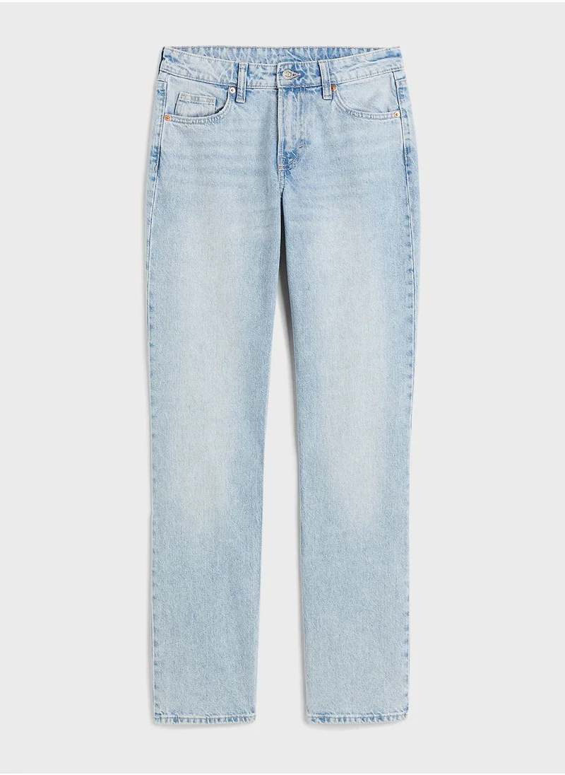 H&M Straight Regular Fit Mid Waist Jeans