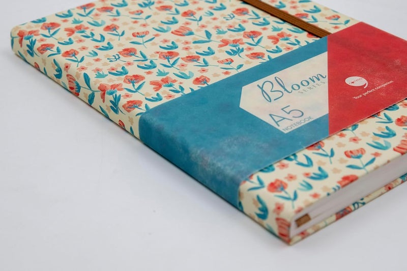 COMMA | Bloom Series | A5 Size | Hard Bound Notebook | 160 Pages | 100gsm Natural Shade Paper | PU Cover Material - Yellow - Image 2