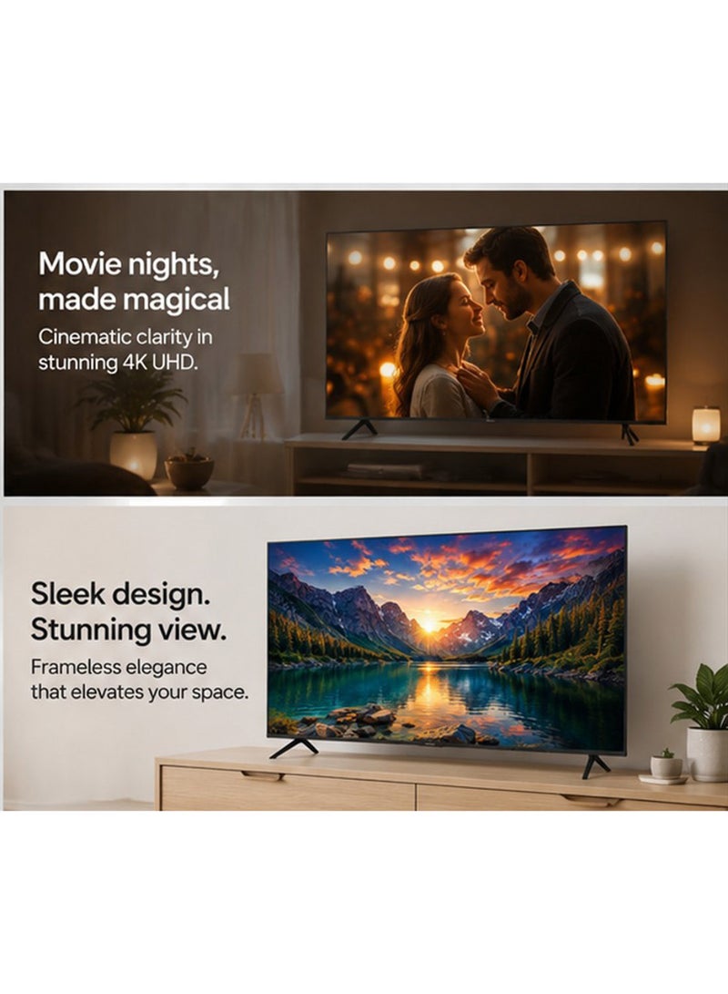 NIKAI 60 Inch 4K QLED Smart TV, 60Hz, Tizen OS Powered by Samsung, Q Series, HDR10, Bluetooth, Dolby Audio, Wide Color Gamut, HDMI, USB, WiFi, 2 Year Warranty, 60QTZNSQLED black - Image 3